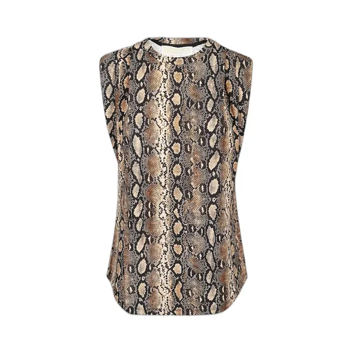 Round Collar Snake Pattern T-Shirt
