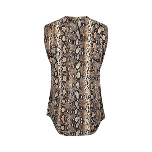 Round Collar Snake Pattern T-Shirt