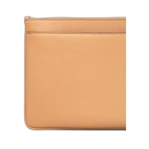 Logo-Embossed Leather Clutch