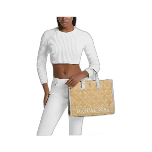 Gigi Large Empire Logo Jacquard Tote Bag