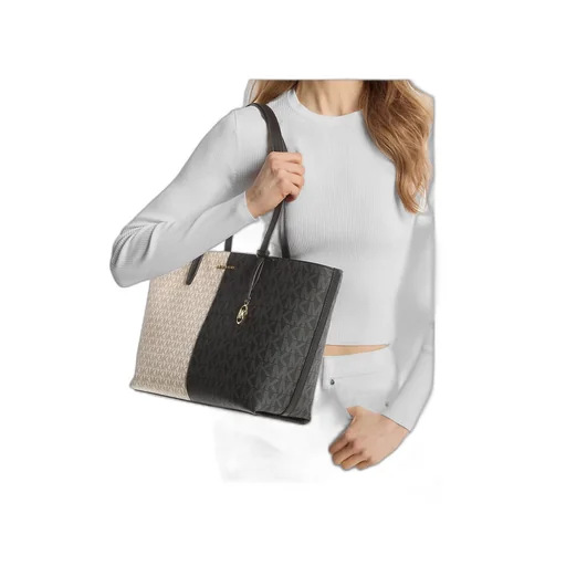 Jet Set Medium Two-Tone Logo Tote Bag