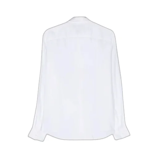 Slub-Texture Curved Hem Shirt