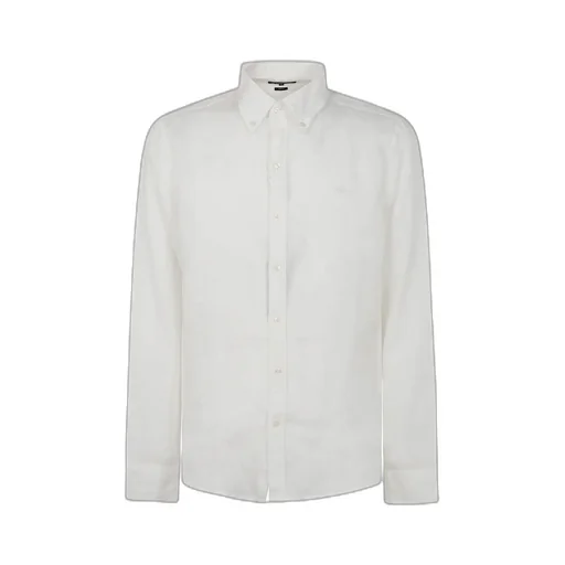 Slub-Texture Curved Hem Shirt