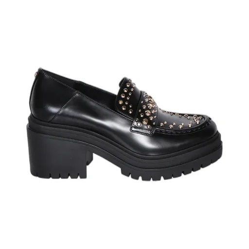 Stud-Embellished Round-Toe Loafers