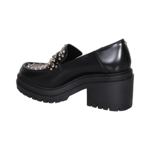 Stud-Embellished Round-Toe Loafers