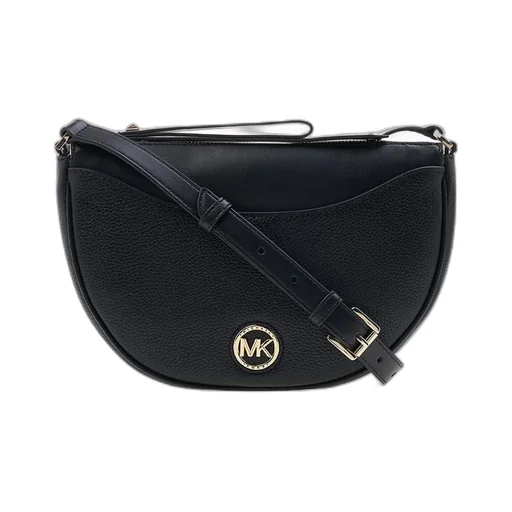 Leather Logo-Plaque Saddle Bag