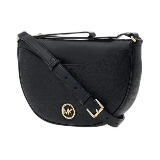Leather Logo-Plaque Saddle Bag