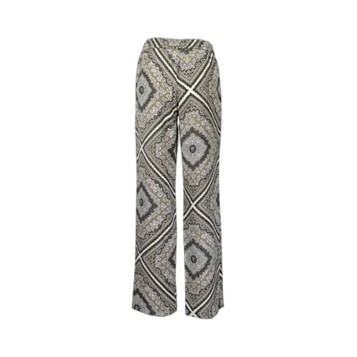 Badge Scarf Pattern Wide-Leg Pants