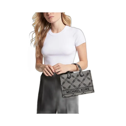 Gigi Small Empire Logo Jacquard Messenger Bag