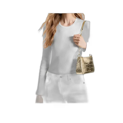 Empire Medium Metallic Embossed Chain-Link Pochette