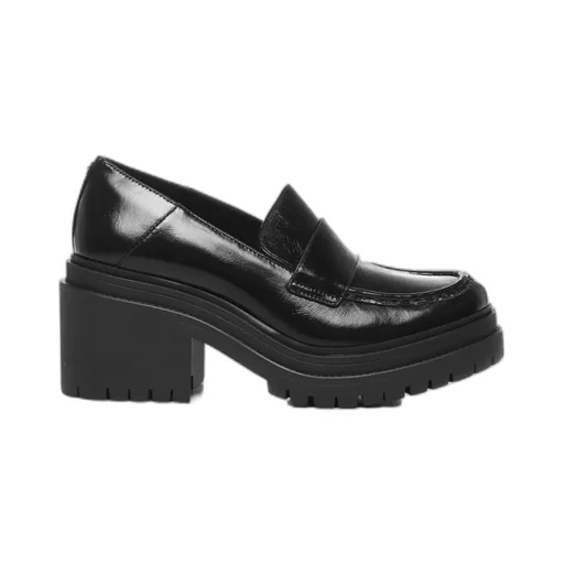 Round Toe Block-Heel Loafers