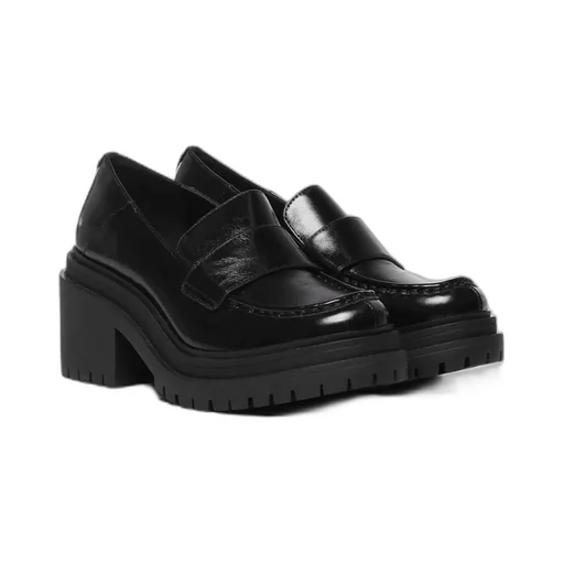 Round Toe Block-Heel Loafers