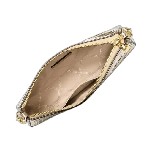Empire Medium Metallic Embossed Chain-Link Pochette