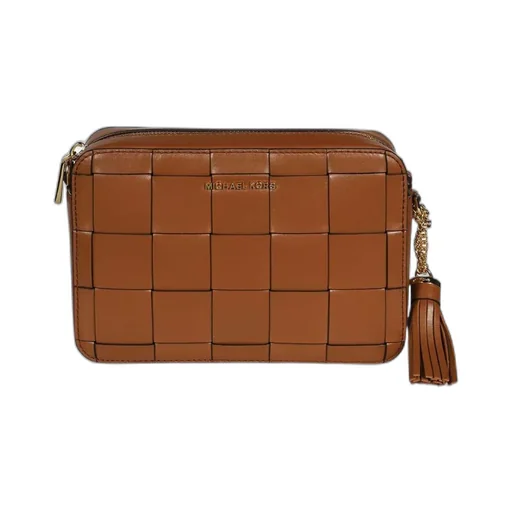 Medium Ginny Woven Leather Crossbody Bag