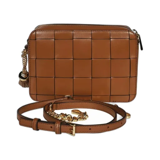 Medium Ginny Woven Leather Crossbody Bag