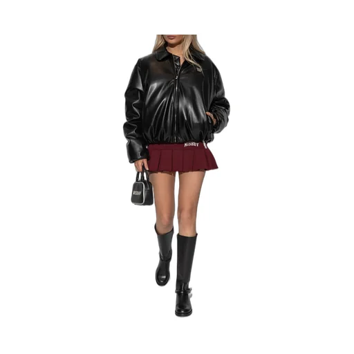 Pleated Stripe Mini Skirt