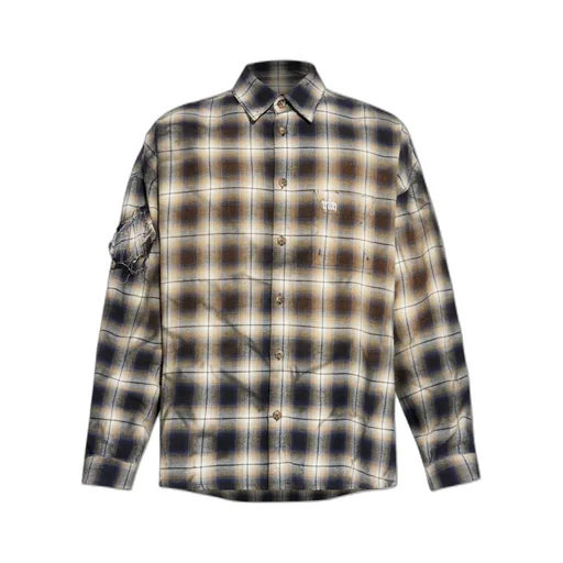 Checked Button-Up Shirt