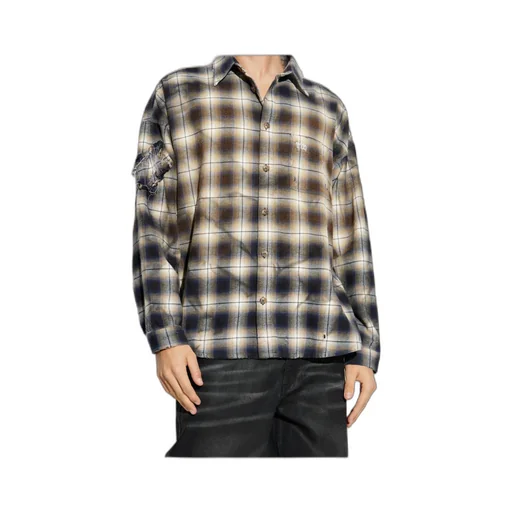 Checked Button-Up Shirt