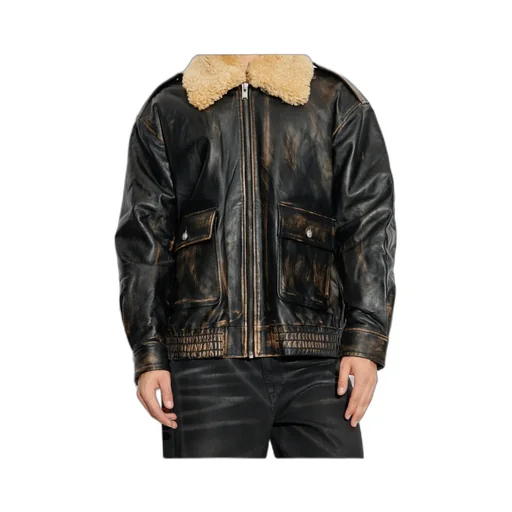 Shearling-Collar Pocket Jacket