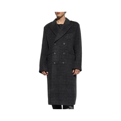 Plaid Long-Sleeve Coat