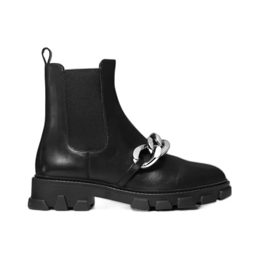 Chain-Detail Leather Boots