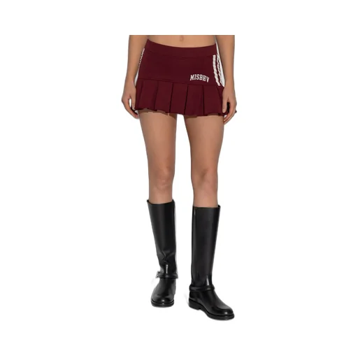 Pleated Stripe Mini Skirt