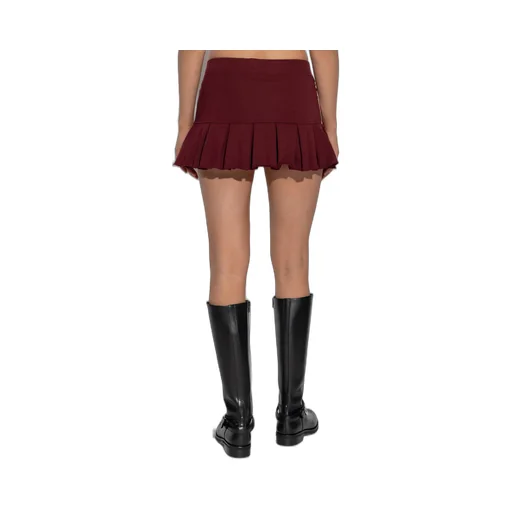 Pleated Stripe Mini Skirt