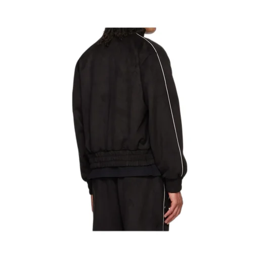 Black Star Faux Suede Track Jacket