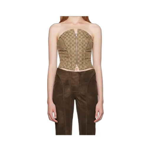 Jacquard Monogram Corset Top