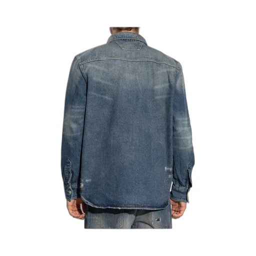 Buttoned Long-Sleeved Denim Shirt