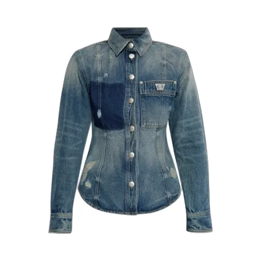 Buckled Long-Sleeved Denim Jacket