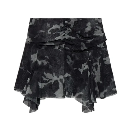 Transparent Printed Midi Skirt