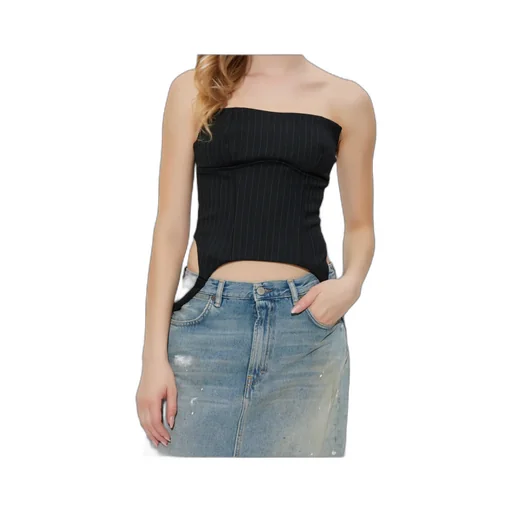 Pinstriped Strapless Top
