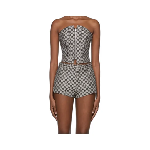 Embroidered Letter Bustier