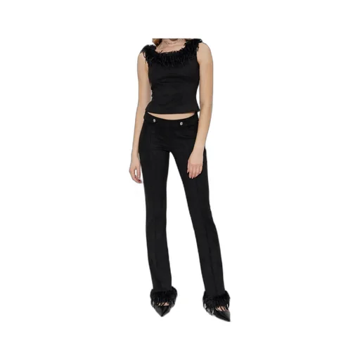 Faux Suede Fringe Casual Pants