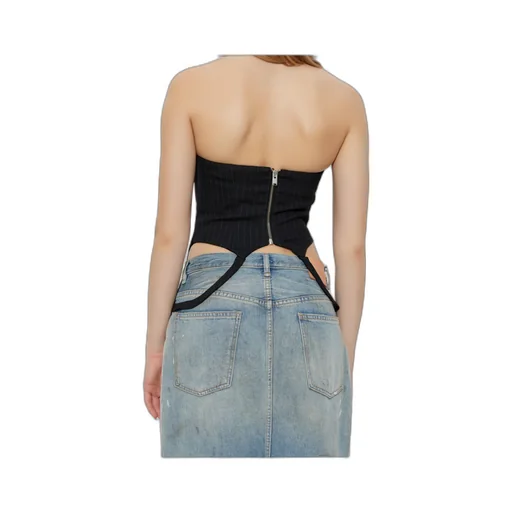 Pinstriped Strapless Top