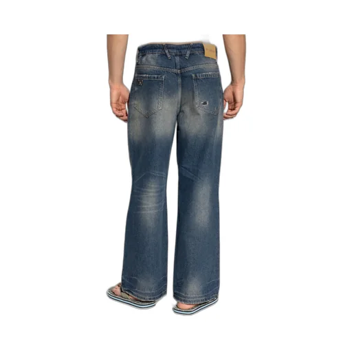 Faded Distressed Denim Trousers