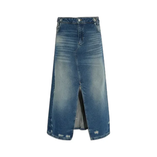 Distressed Denim Skirt