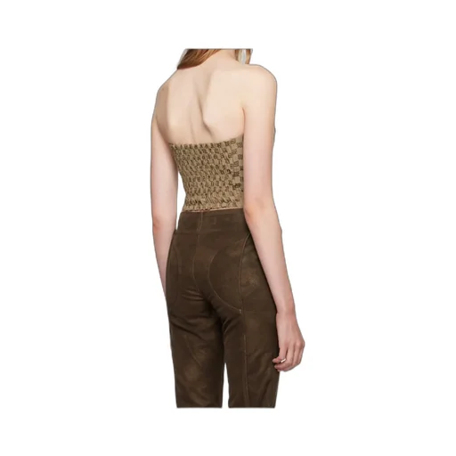 Jacquard Monogram Corset Top