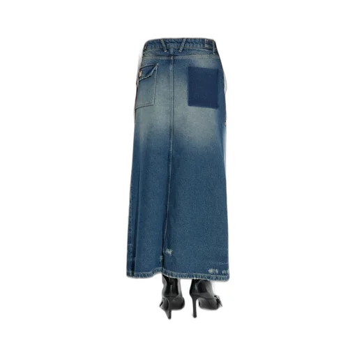 Distressed Denim Skirt