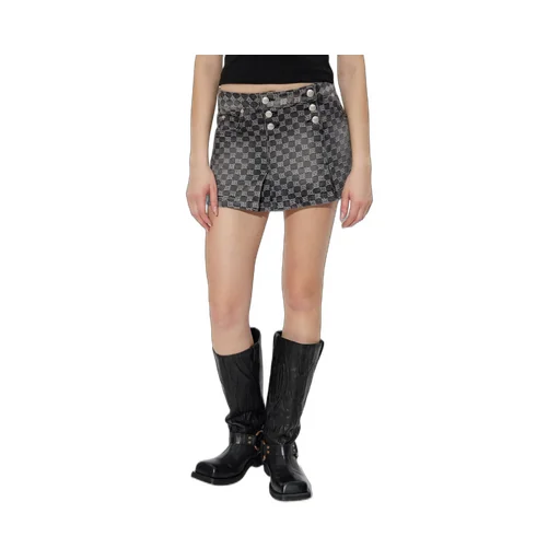 Patterned Buttoned Skirt