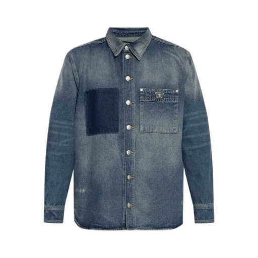Buttoned Long-Sleeved Denim Shirt