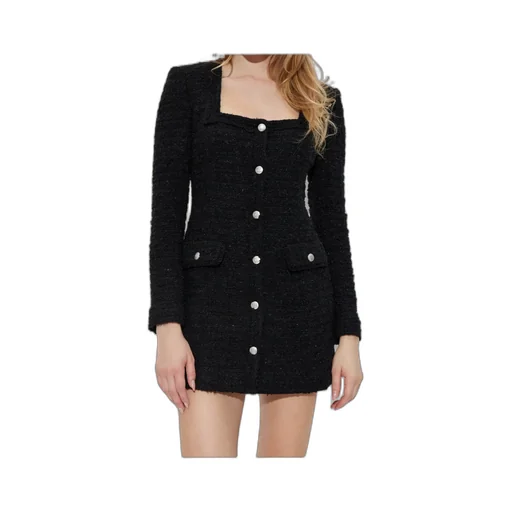 Button-Up Tweed Dress