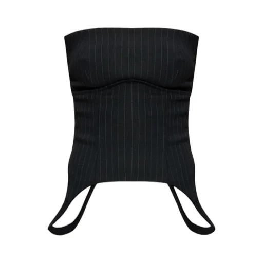 Pinstriped Strapless Top