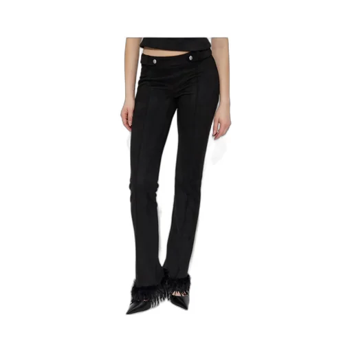 Faux Suede Fringe Casual Pants
