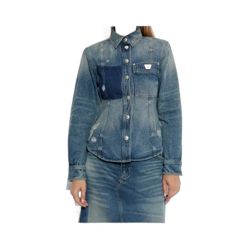 Buckled Long-Sleeved Denim Jacket