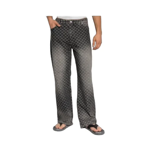 Monogram Washed Black Jeans