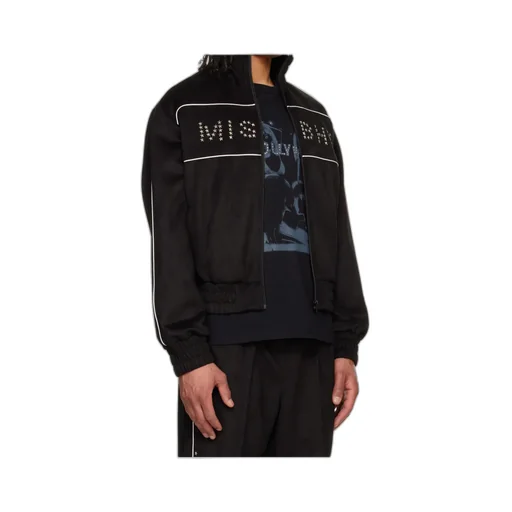 Black Star Faux Suede Track Jacket