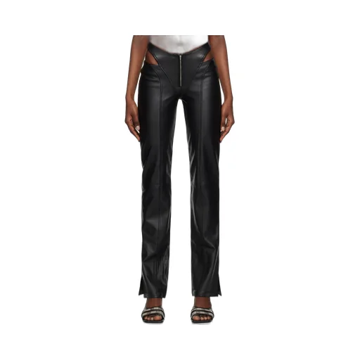 Cut-Out Leather Trousers