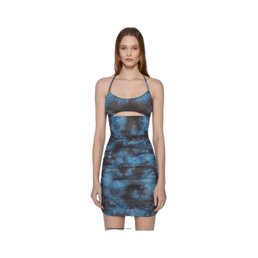 Butterfly-Print Mesh Dress